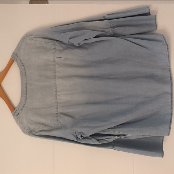 J Crew Lightly Distressed Peasant Cotton Boho Coastal Blouse Sz L - Picture 6 of 6